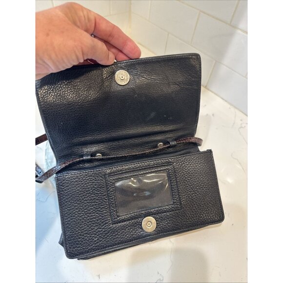 Brighton Crossbody Organizer Purse/Wallet Leather Brown And Black Alligator - Picture 8 of 16